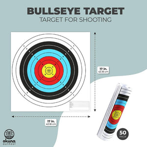 Okuna Outpost Bullseye Gun Targets for Indoor or Outdoor Shooting (17 x 17 in, 50 Pack)