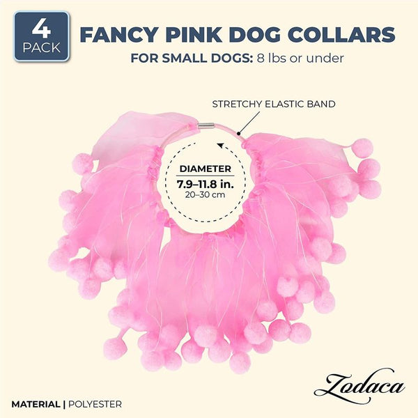 6 Pack Pink Cute Dog Collars Adjustable Collars for Girl Dogs and Cats