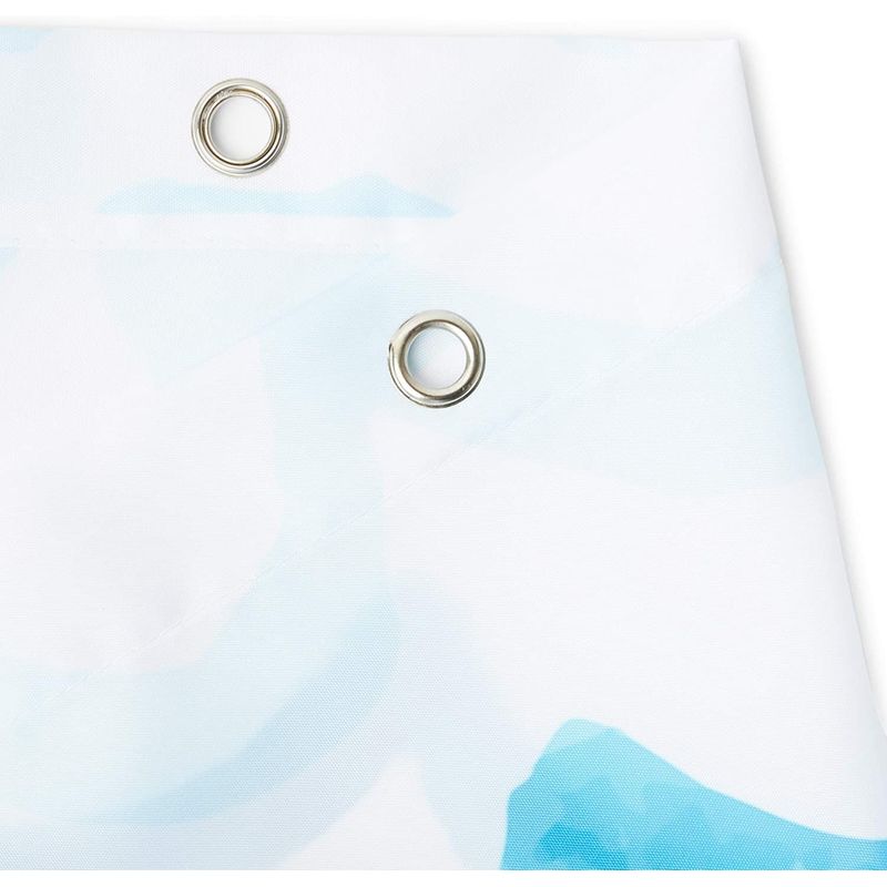Okuna Outpost Blue Waves Shower Curtain Set with 12 Hooks, Beach Bathroom Decor (70 x 71 in)