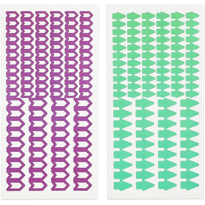 Arrow Label Stickers in 8 Colors (16 Sheets, 1632 Pieces)