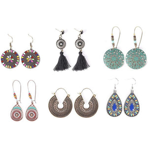 Bohemian Earrings Set for Woman, Boho Jewelry (18 Pairs)