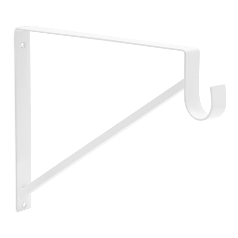4 Pack White Shelf Brackets with Rod Holder, Heavy Duty Floating Closet Hanger for Clothes, Shoes (12.5 x 1 x 9.5 In)