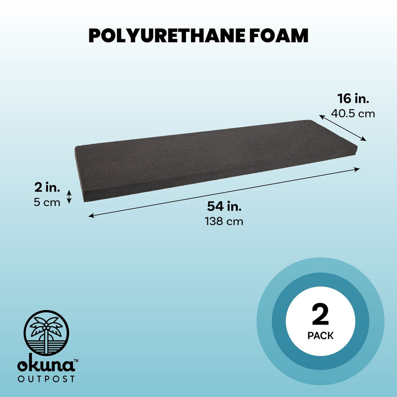2-Pack Packing Foam Sheets - 54x16x2 Customizable Polyurethane Insert Pads for Tool Case Cushioning, Crafts (Black)