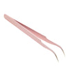 6-Piece  Precision Tweezer Set for Eyelash Extensions with Storage Case (Light Pink)