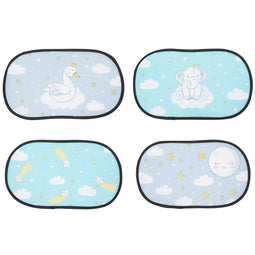 Car Sun Shade for Baby, 4 Cloud Designs with Carrying Bag (20x12 In, 4 Pack)