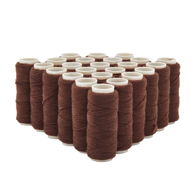 24-Pack 5.5-Gram Rolls of Soft Dark Brown Nylon Thread for Hair Weaving, Securing and Repairing Sew-In Extensions, Wigs, Wefts, Hairpieces, and Toupees, Sewing and Embroidery