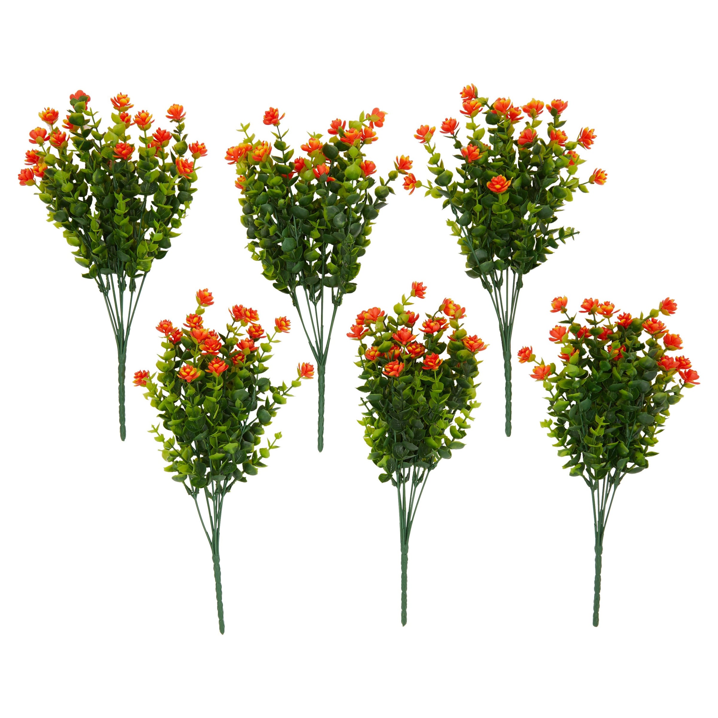 Artificial Flowers for Outdoors, Fake Orange Bouquets for Decoration