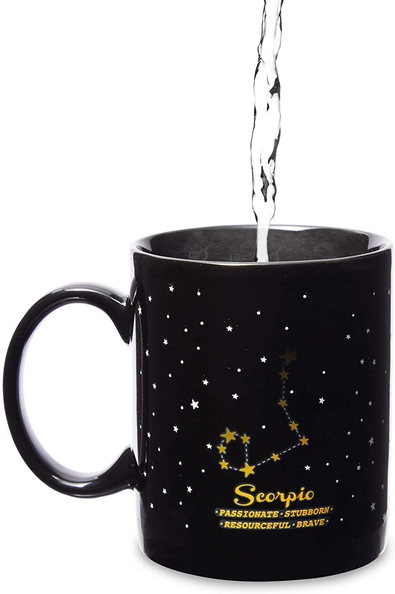 11-Ounce Color Changing Mug with Scorpio Zodiac Astrological Sign Design (Black)