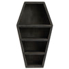 Coffin Shaped Shelf, Spooky Gothic Home Decor for Tabletop, Small Trinkets, Nicknacks, Bookshelf, Bathroom, Bedroom, Living Room, Office, Entryway (Black, 8x3x14 in)