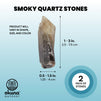 Smokey Quartz Crystals, Natural Gemstone Wands and Pouch (1-3 Inches, 2 Pack)