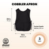 Black Cobbler Aprons with Pockets, Unisex Work Smocks (3 Pack, 19 x 28 In)