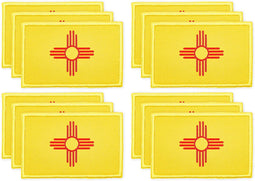 Woven Iron On State Patches, New Mexico Flag Appliques (3 x 2 in, 12 Pack)