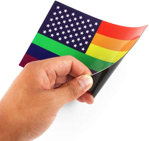 Rainbow Pride Flag Waterproof Car Magnets, Vehicle Magnetic Bumper Sticker (4 x 6 Inches, 6 Pack)