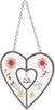 Metal Hanging Heart Suncatcher with Pressed Flowers for Window and Home Decor, 4.5 x 8.25 in.
