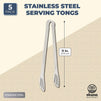 5 Pack Stainless Steel Kitchen Salad Tongs for BBQ, Cooking & Grill Serving, 11"