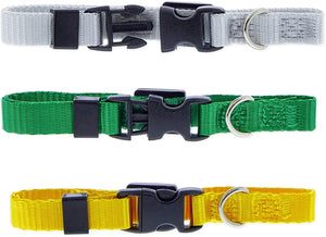 16 Pack Puppy Snap ID Collars for Small Dogs and Puppies, Adjustable, Rainbow Colors (6.5 - 10in)