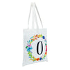 Set of 2 Reusable Monogram Letter O Personalized Canvas Tote Bags for Women, Floral Design (29 Inches)