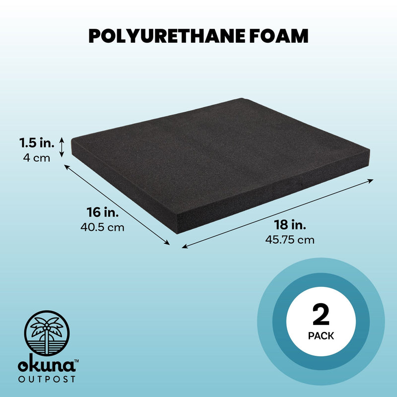 2-Pack Customizable Polyurethane Foam for Packing and Crafts (18x16x1.5 in)