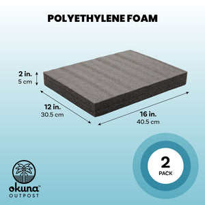 2-Pack Packing Foam Sheets - 16x12x2 Customizable Polyethylene Insert Pads for Tool Case Cushioning, Crafts