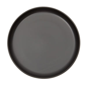 Black Ceramic Dinner Plates, Set of 4 Serving Dinnerware Dishes (8 Inches)