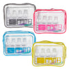 Set of 4 TSA Clear Toiletry Bags with Empty TSA Approved Travel Containers For Packing, Assorted Colors