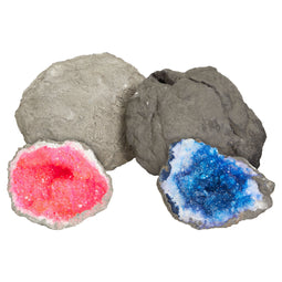 2 Pack Break Your Own Geodes for Kids, Pink and Blue Crystals (4 lbs)