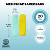 Bar Soap Saver Bags, Loofah Holder Pouches for Bath or Shower (5 Colors, 20 Count)