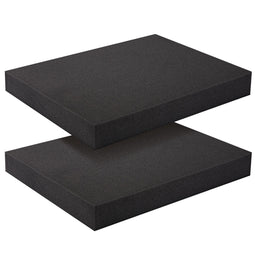 2-Pack Packing Foam Sheets - 16x12x2 Customizable Polyurethane Insert Pads for Tool Case Cushioning, Crafts (Black)