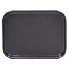 8 Pack Black Plastic Serving Tray, Nonslip for Cafeteria, School Lunch, Fast Food, Restaurant (12 x 16 In, Black)