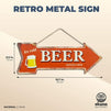 Okuna Outpost Retro Metal Sign for Bars, Ice Cold Beer (15.7 x 5.5 in, Red)