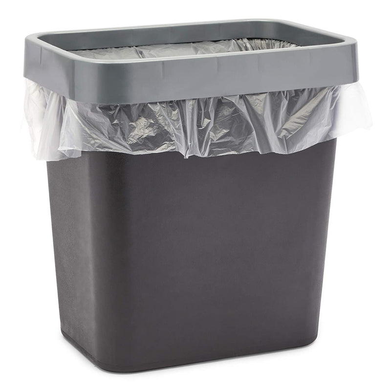 Medium Waste Baskets, Black Garbage Cans (11.6 x 11.1 x 7.87 in, 5 Pack)