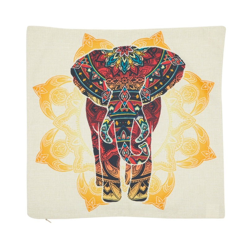 3 Pack Mandala Elephant Throw Pillow Covers Set, Elephant Home Decor (Multicolored, 18x18 In)