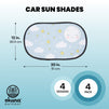Car Sun Shade for Baby, 4 Cloud Designs with Carrying Bag (20x12 In, 4 Pack)