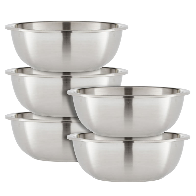 1.2 Qt Stainless Steel Mixing Bowls for Kitchen, Baking, Cooking Prep (5 Piece Set)