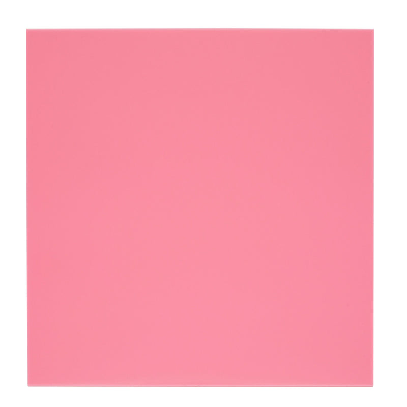 2-Pack Opaque Cast Acrylic Sheet, 1/8-Inch Thick 11.75x11.75-Inch Square Plastic Tiles for Wall Decorations, Laser Cutting, Arts and Crafts, and Custom Signs for Cafes and Boutiques (Pink)