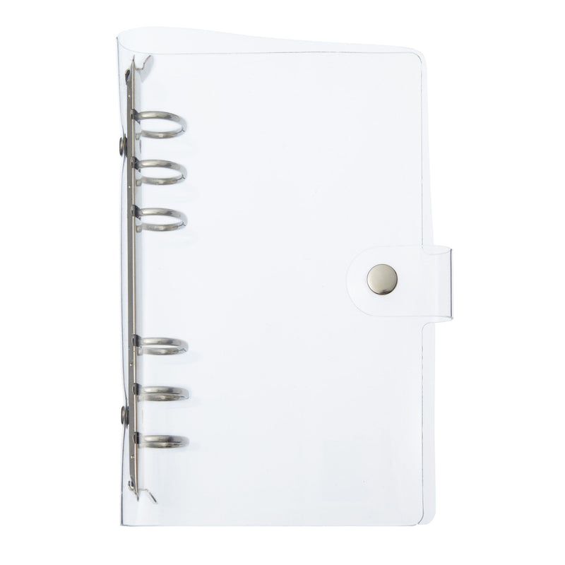 Clear Mini Binder with 80 A6 Paper Sheets, 6 Ring Snap Closure Planner (7.5x5 In, 2 Pack)