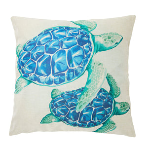 Set of 4 Coastal Beach Throw Pillow Covers, 18x18 Decorative Nautical Cushion Cases