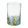 14 oz Hand Blown Mexican Drinking Glasses, Confetti Tumbler Cups (Set of 6)