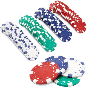 Professional Poker Chip Set for Casino Card Games (4 Colors, 100 Pieces)
