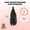 Twist Crochet Braiding Hair, Black Synthetic Extensions (18 Inches, 6 Pack)