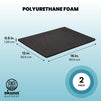 2-Pack Packing Foam Sheets - 16x12x0.5 Customizable Polyurethane Insert Pads for Tool Case Cushioning, Crafts (Black)