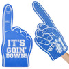 2 Pack Blue Foam Fingers #1, It's Goin' Down for Sports Fan Accessories, Cheering, Party Favors, 17.5 Inch Giant Foam Hand