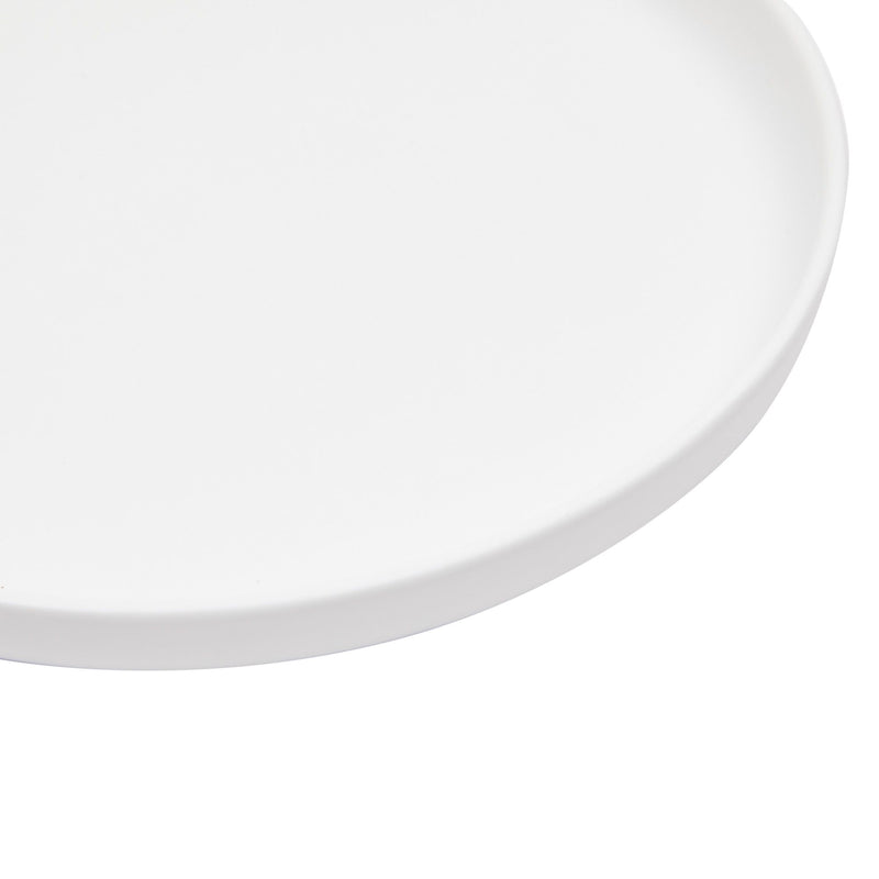 White Ceramic Dinner Plates Set of 4 Serving Dinnerware Dishes (8 Inches)