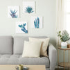 4 Piece Modern Canvas Wall Art Set, Cactus Succulent Wall Art Set (4 Designs, 12 x 12 In)