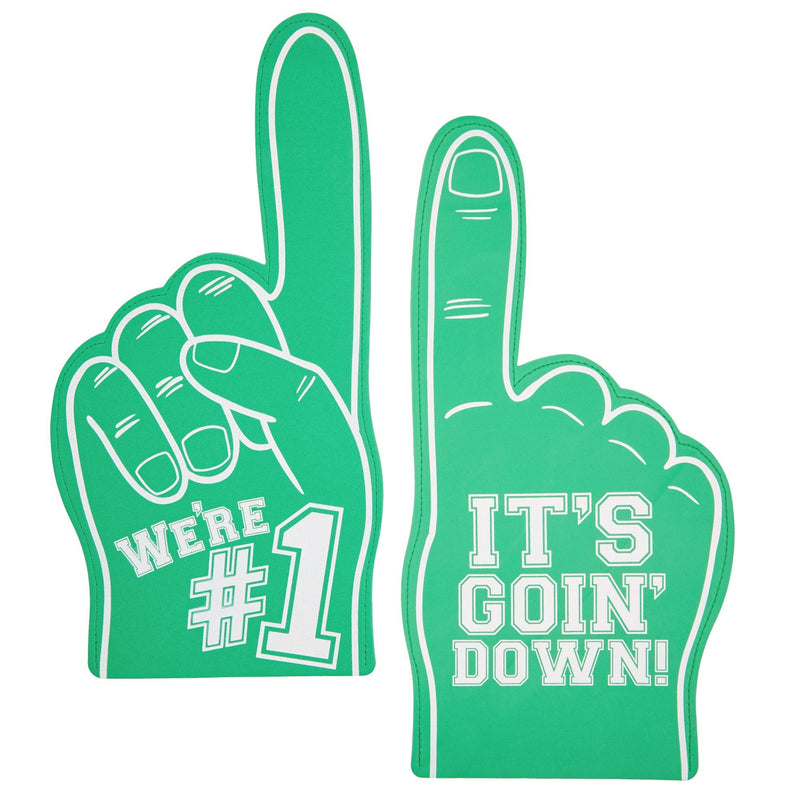 2 Pack Foam Finger #1, It's Goin' Down, Sports Party Favors, Outdoor Essentials, Blue (17.5 in)