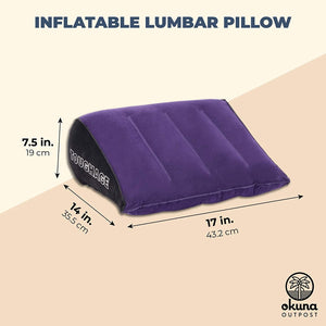 Inflatable Wedge Pillow for Acid Reflux, Triangular Lumber for Bed Sleeping, Purple, 17 x 14 x 7.5 in