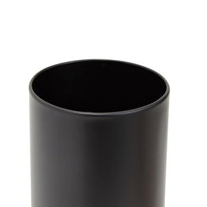Matte Black Utensil Holder for Kitchen Organization, Metal Straw Container for Counter Decor (5 x 6.5 In)