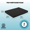 2-Pack Packing Foam Sheets - 16x12x1.5 Customizable Polyurethane Insert Pads for Tool Case Cushioning, Crafts (Black)