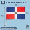 Okuna Outpost Dominican Republic Car Flags with Window Mount Clip (12 x 17 Inches, 12 Pack)