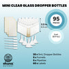 0.17 oz Clear Glass Dropper Bottles, Pipettes, Labels, Funnels (Silver, 95 Pieces)